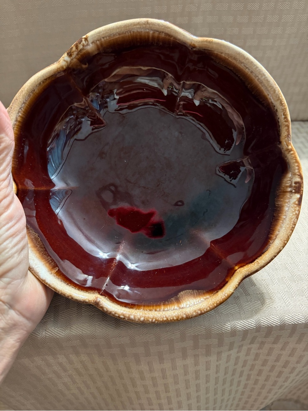 Mccoy vintage Deep Brown Gloss Glazed Ceramic Bowl